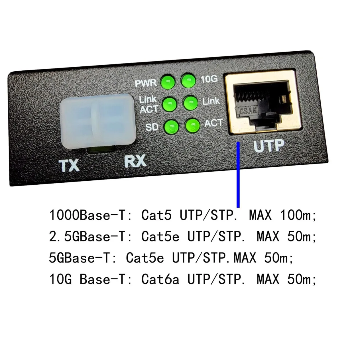 LL-SFPMC10G 10G SFP+ to RJ45 Media Converter, 10GBase-T/R Multi-Rate Support, XGS-PON/EPON Stick Compatible - Image 4