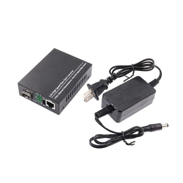 LL-25SFMC 2.5G Media Converter Transceiver, 100M/1G/2.5G SFP a RJ45, Nokia/Huawei/ODI Compatible, 4KV Lightning Protection