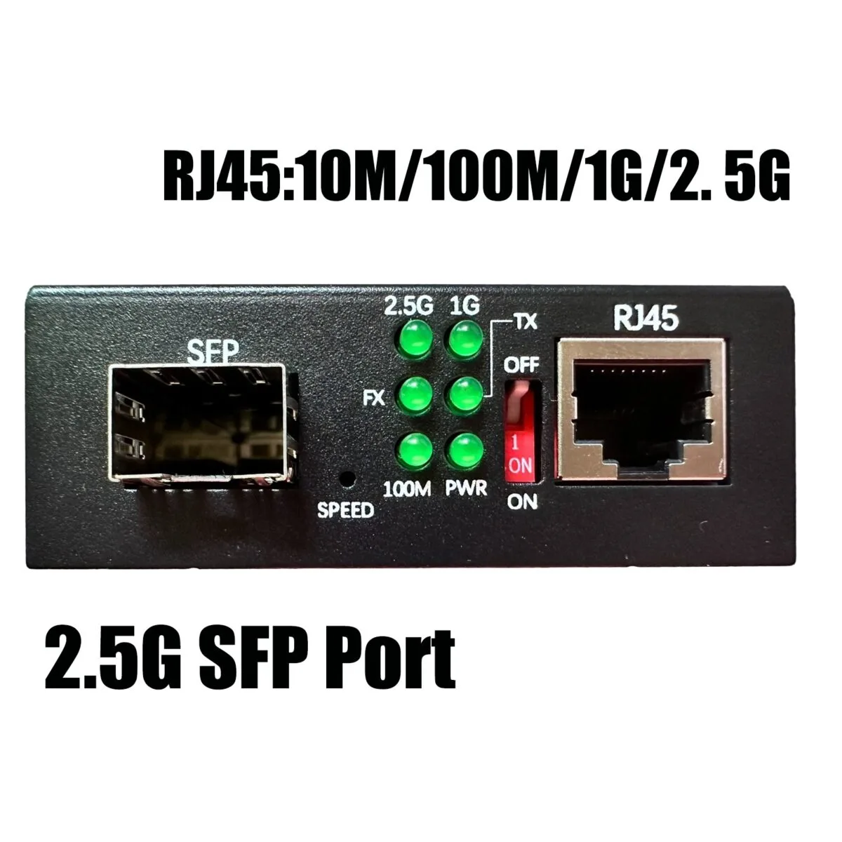 LL-25SFMC 2.5G Medienkonverter Transceiver, 100M/1G/2.5G SFP auf RJ45, Nokia/Huawei/ODI-kompatibel, 4KV Blitzschutz - Bild 2