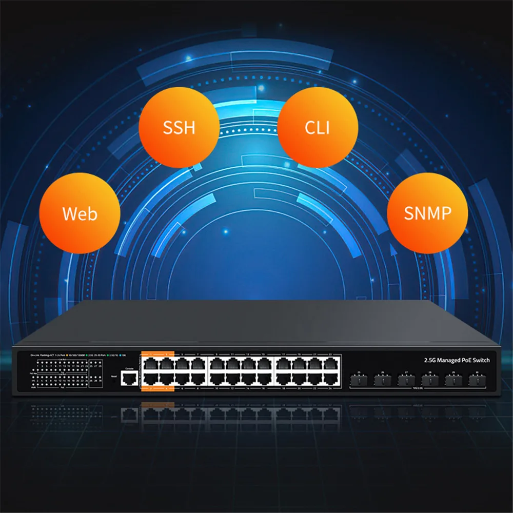 24 Port 2.5G POE Ethernet Switch L3 layers Management Switch - Image 4