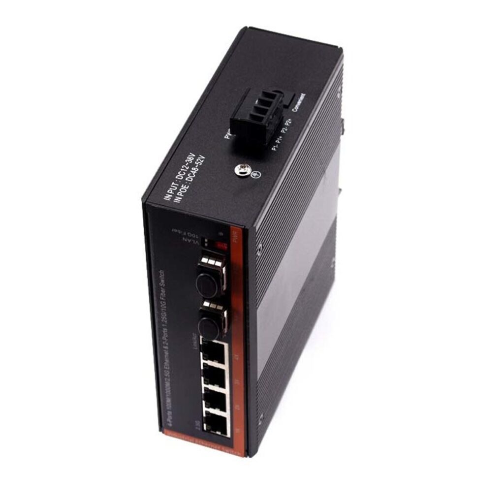 mokerlink Switch Ethernet 5 Porte 2.5G con 10G SFP, 5 Porte Base-T 2.5G compatibili con 10/100/1000Mbps, commutatore di Rete Senza Ventola in Metallo mokerlink Switch Ethernet 5 Porte 2.5G con 10G SFP, 5 Porte Base-T 2.5G compatibili con 10/100/1000Mbps, commutatore di Rete Senza Ventola in Metallo