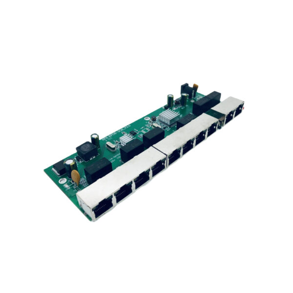 Reverse POE Switch 100M 8RJ45 + 2RJ45 1000M Fiber Optic Media Converter Ethernet Switch PCBA Board Industrial Grade