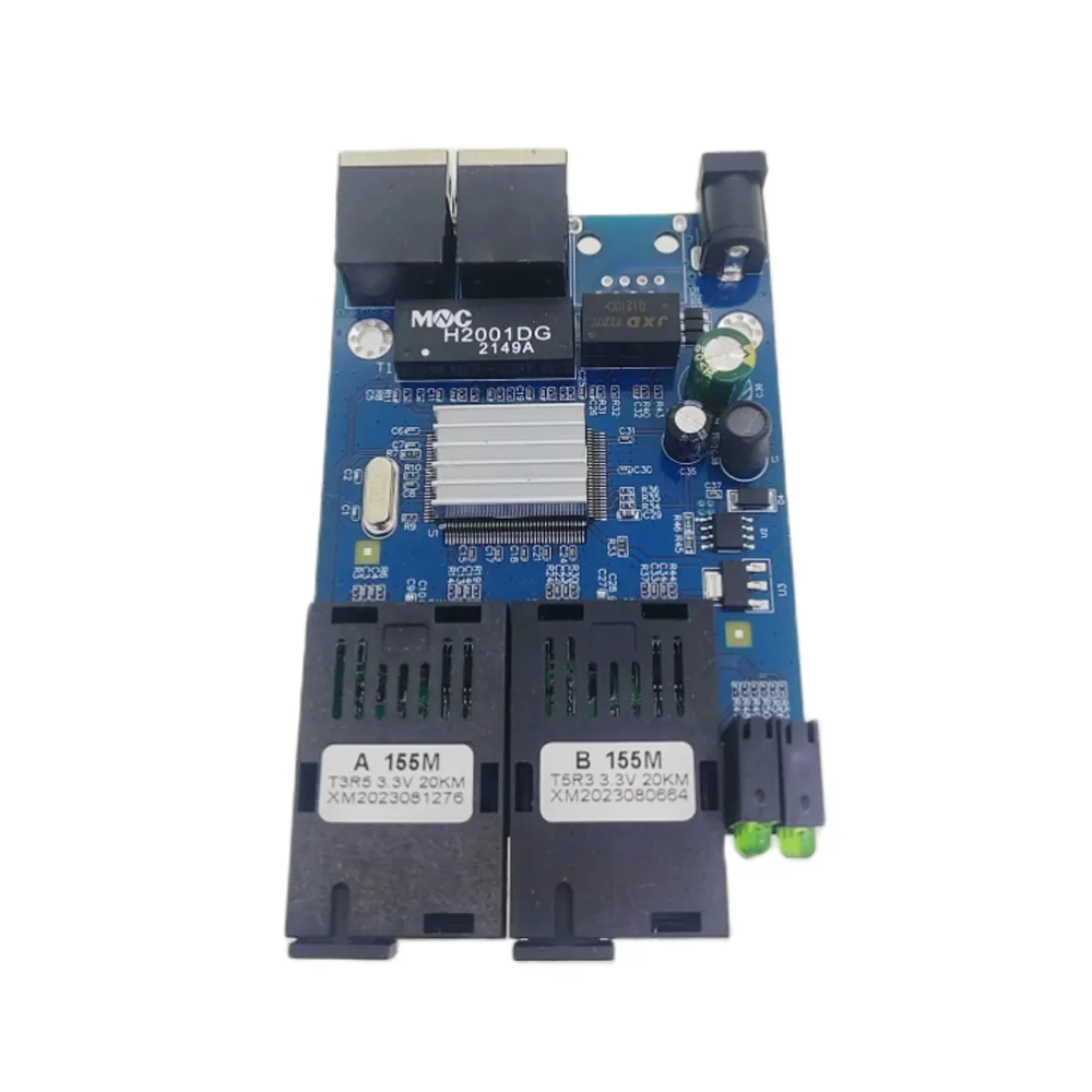 Commutateur POE inversé 2SC 2RJ45 100M Fibre Optique Media Converter Ethernet Switch PCBA Board Industrial Grade - Image 1