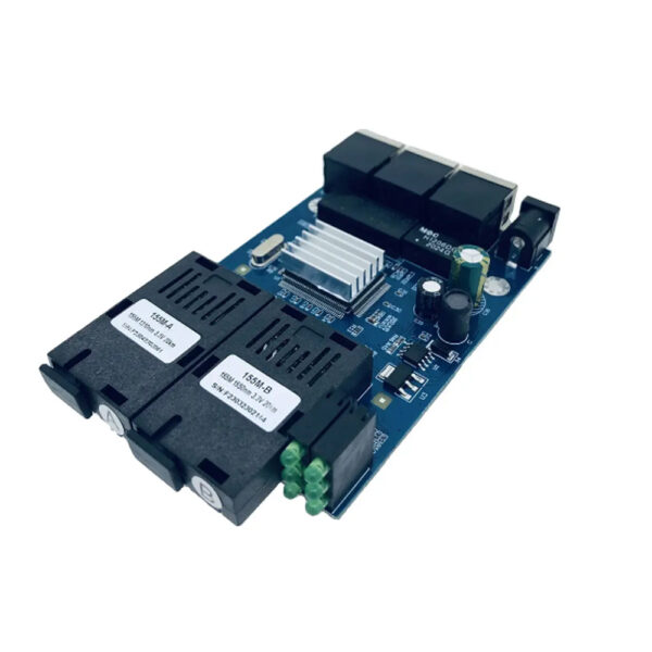 역방향 POE 스위치 2SC 3RJ45 100M 광섬유 미디어 컨버터 이더넷 스위치 PCBA 보드 산업용 등급