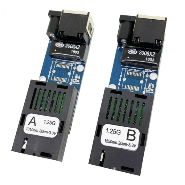 1 pair 1SC 1RJ45 BIDI 1000M Fiber Optic Media Converter Ethernet  Switch PCBA Board Industrial Grade