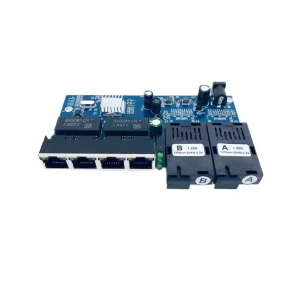 Обратный POE переключатель 2SC 4RJ45 1000M волоконно-оптический медиа конвертер Ethernet коммутатор PCBA доска промышленного класса