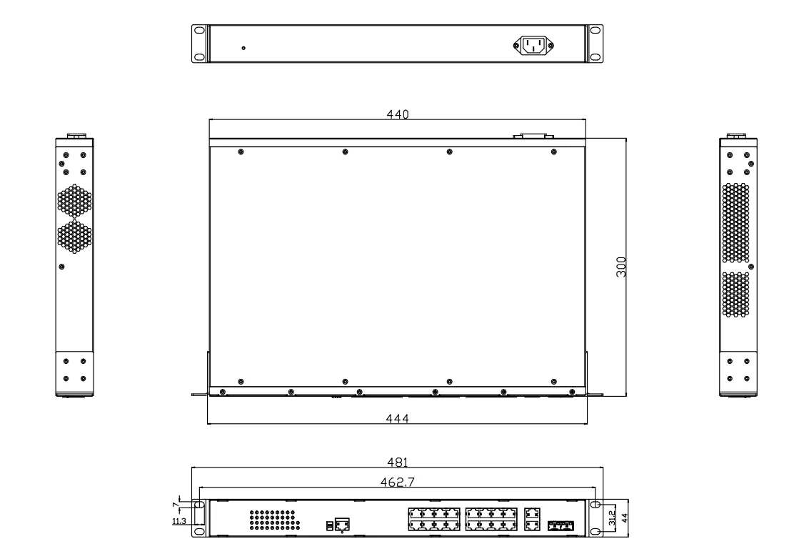INS2M2GF18GT-16POE,Conmutador Ethernet en rack POE gestionado L2+ de 20 puertos con 2 puertos Gigabit ópticos y 2 puertos Gigabit eléctricos, 16 puertos Gigabit POE eléctricos - Imagen 2