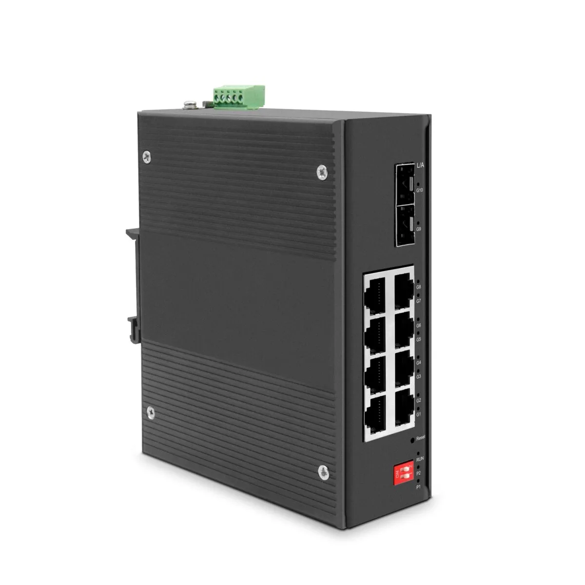 INS2M2GF8GT,L2+ Managed industrial Ethernet switch, with 2 Gigabit fiber ports and 8 Gigabit copper ports - Image 1