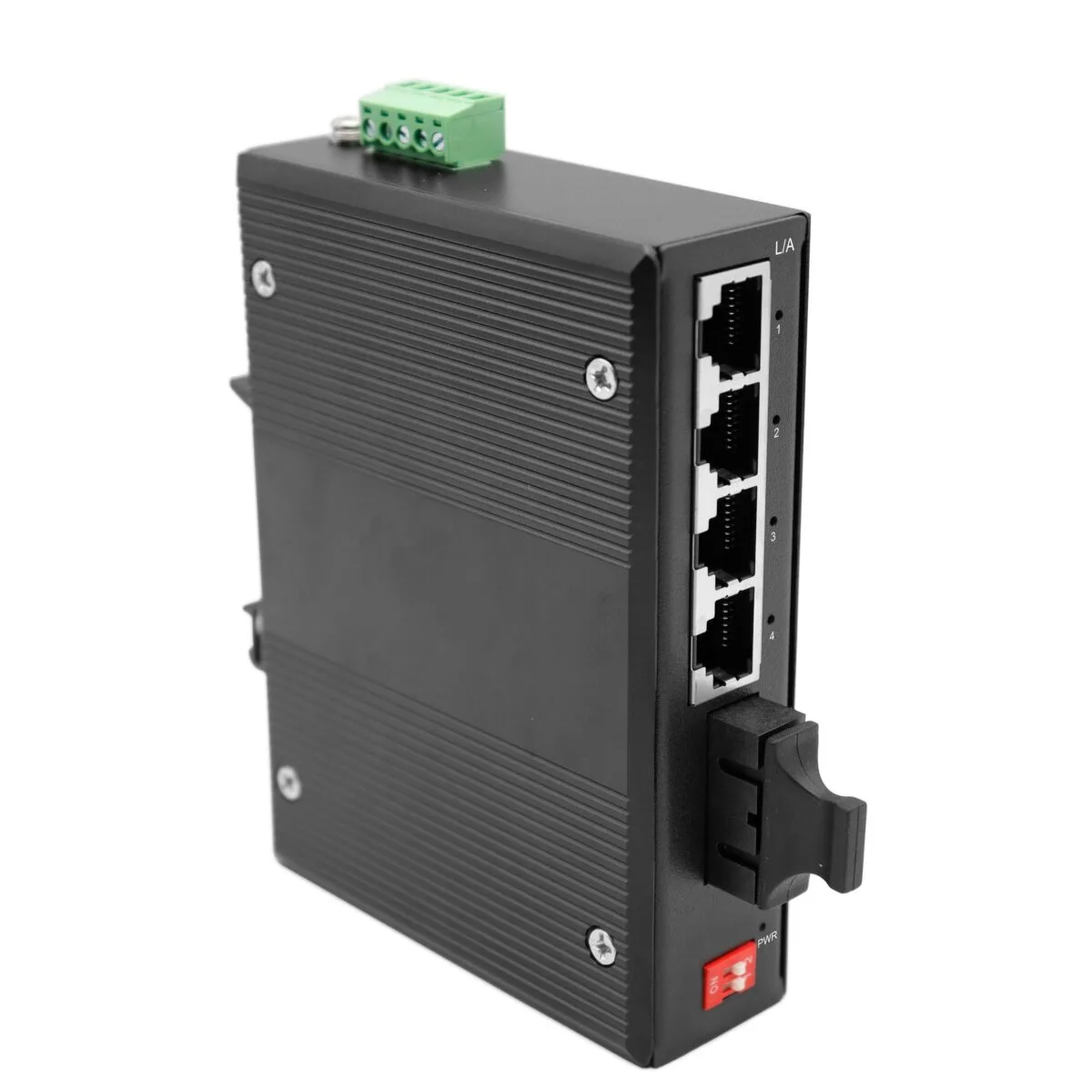 INS2UM1F4T,5-port industrial Ethernet switch, with 1 100M fiber port and 4 100M copper port - Image 1