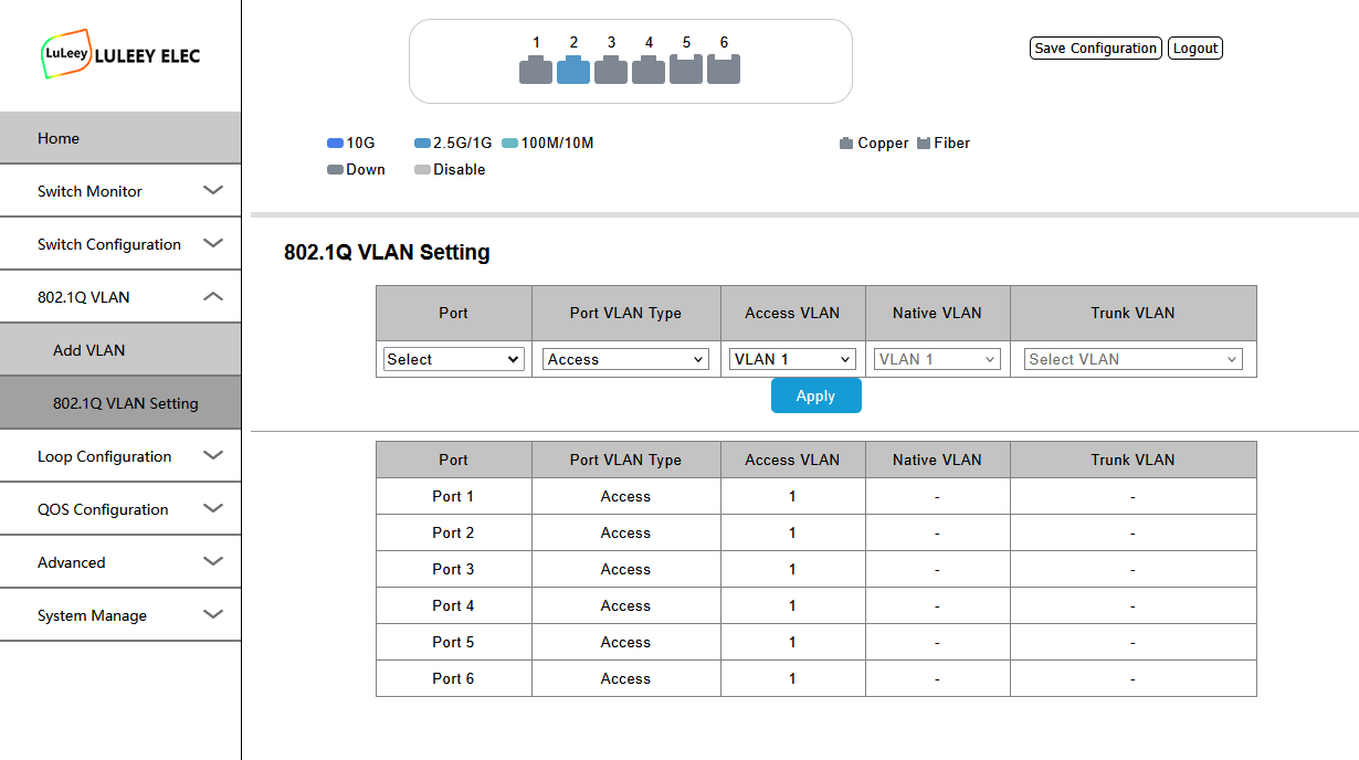 LL-L2+MES-425GE2SFP+ 사용자 가이드: 로그인, VLAN 및 웹 관리 13 LL L2MES 425GE2SFP11