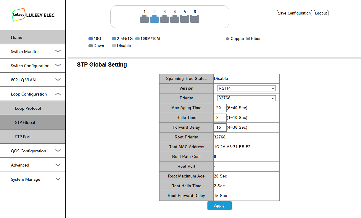 LL-L2+MES-425GE2SFP+ 사용자 가이드: 로그인, VLAN 및 웹 관리 11 LL L2MES 425GE2SFP13