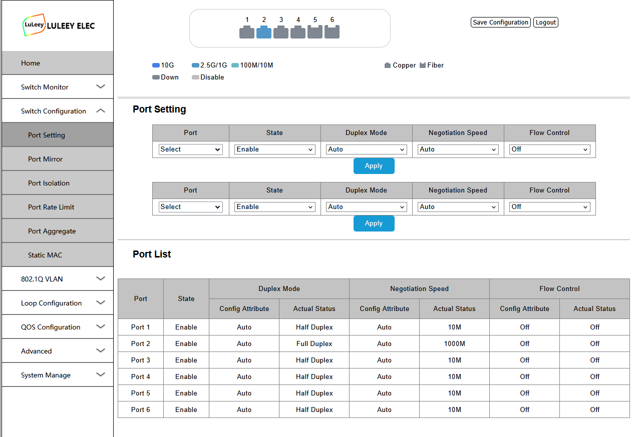 LL-L2+MES-425GE2SFP+ 사용자 가이드: 로그인, VLAN 및 웹 관리 20 LL L2MES 425GE2SFP4