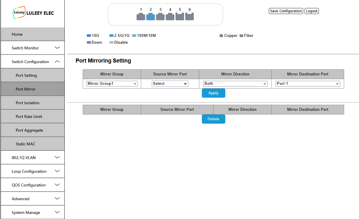 LL-L2+MES-425GE2SFP+ 사용자 안내서: 로그인, VLAN 및 웹 관리 19 LL L2MES 425GE2SFP5