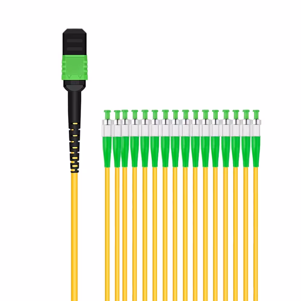 mpo FC apc 16코어 MPO to FC APC Cable, 16 Fiber OS2 Single Mode Breakout Cable - 이미지 1