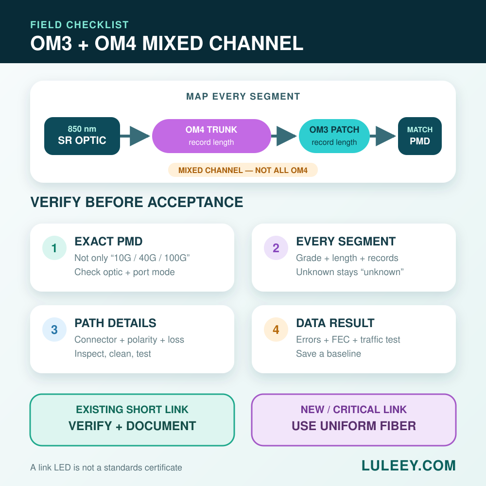 Can You Mix OM3 and OM4 Fiber in One Link? 2 om3 om4 mixed channel checklist